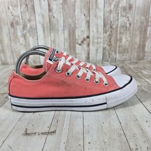 Converse Chuck Taylor All Star Low Top Coral Pink Canvas Sneakers Womens 8
